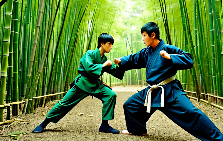 Lloyd's Training**

"A young, fully clothed Lloyd, the Green Ninja, in appropriate training attire, practicing martial arts in a bamboo forest, guided by Master Wu. Safe for work, appropriate content, modest, perfect anatomy, natural proportions, dynamic pose, vibrant colors, professional anime style."

**