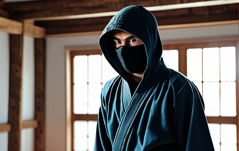 Focused Determination**

A young, fully clothed ninja warrior in a modest, traditional gi, face partially obscured by a hood, eyes conveying intense focus, perfect anatomy, correct proportions, natural pose. Background: Training dojo with wooden beams and soft, diffused light. Safe for work, appropriate content, family-friendly, professional animation style.

**
