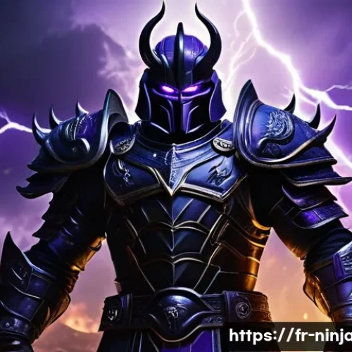 닌자고 악당들의 세계관 - **Emperor Garmadon, the Destructive Force**:
    A full-body, cinematic portrait of Emperor Garmadon...